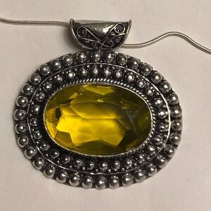 Citrine Stamped 925 Sterling Silver Necklace